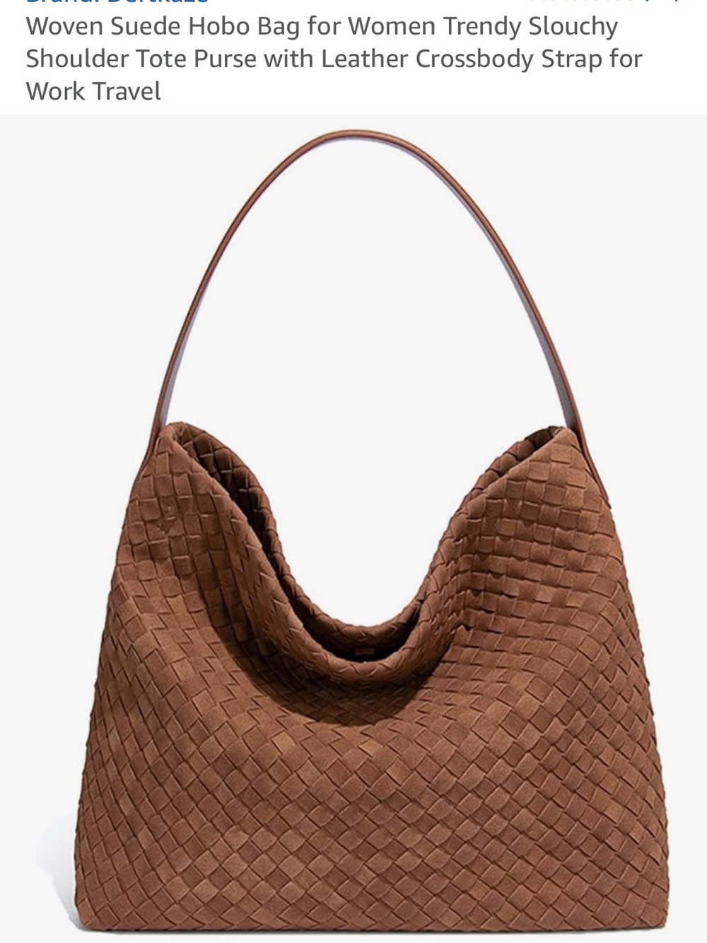 Brown Woven Hobo Shoulder Bag